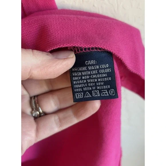Ralph Lauren Sport Polo Dress M Hot Pink Logo Preppy Cotton Peru Sporty Tennis - Picture 7 of 7